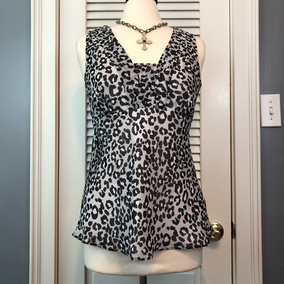 White House Black Market Tops - White House Black Market Silk Animal Print Top M
